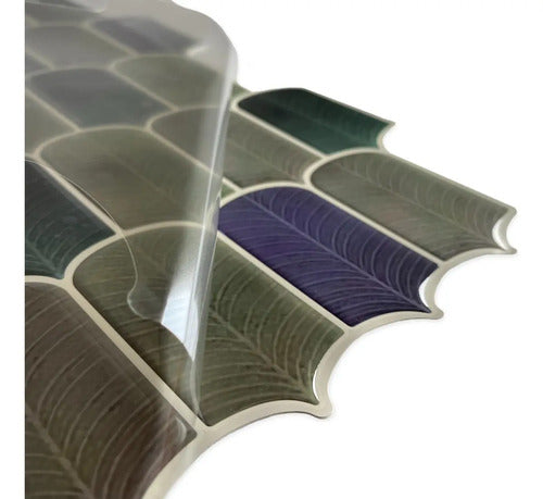 Panel Placa 3d Autoadhesivo 30x30 Vinilo Arcos Violeta