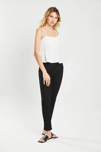 Musculosa Midi De Crepe, Escote Recto Off White Koxis Mujer