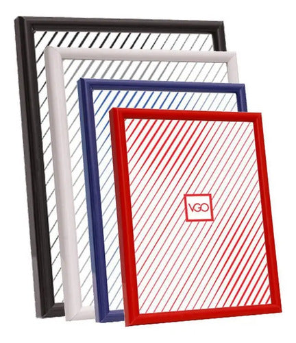 Portarretrato Vgo Bda.5 Color Rojo Diseño Liso Para Foto De 13 Cm X 18 Cm De Plástico, Vidrio X Unidad