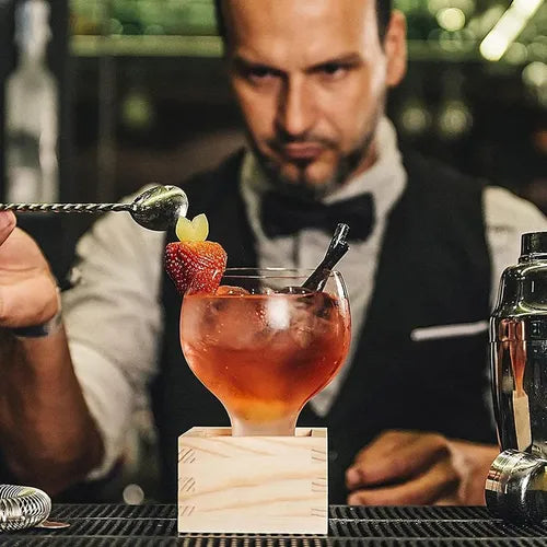 Kit Bartender Set Barman Tragos Coctelera Bebidas Acero Inoxidable Con Soporte Oruga Sorbetes Cuchara Jigger Medidor Pison Machacador Pico Vertedor Abridor Levys Bazar