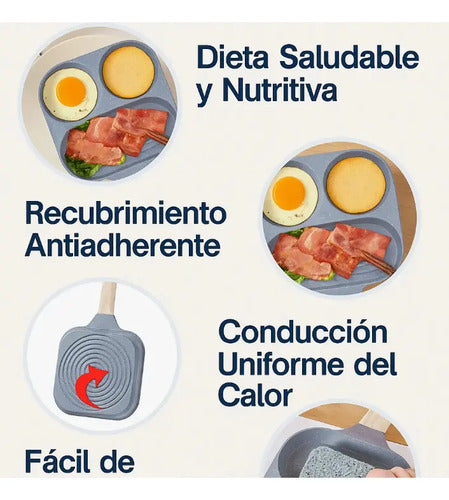 Sartén Multifunción 3 En 1 Antiadherente