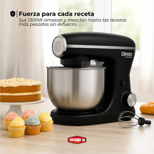 Batidora Planetaria Bowl 5 Litros 8 Velocidades De Pie 1300w Color Negro Frecuencia 50hz-60hz