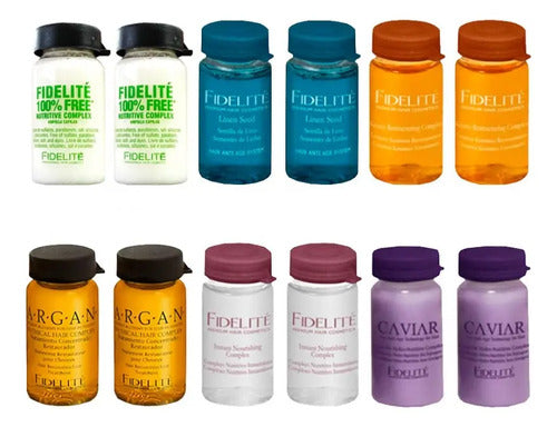 Kit Ampolla Fidelite Argan Reparador + Caviar Nutritivo X24u