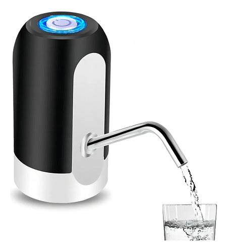 Dispenser Genérica Bomba De Agua Bidon Automatico Recargable Usb Color Negro