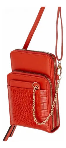 Mini Bandolera Phone Bag de Eco Cuero 100% PU Rojo · 8590 · foto 06