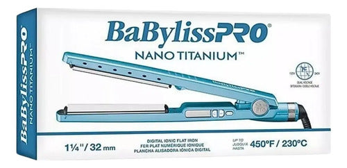 Plancha De Cabello Babylisspro Nano Titanium 2094 Babnt2094t Azul 220v