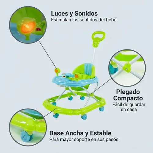Andador para Bebé Priori BW6078 con Manija, Luces y Música Verde · 17772 · foto 08