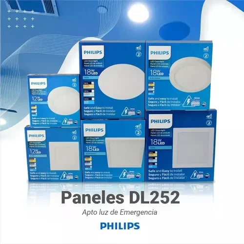 Plafón Panel Led Philips Redondo Blanco P/embutir 18w Frío