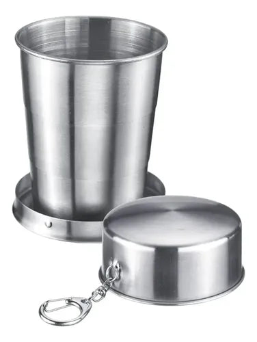 Vaso Plegable Telescópico de Acero para Camping 70ml Plateado · 16842 · foto 01