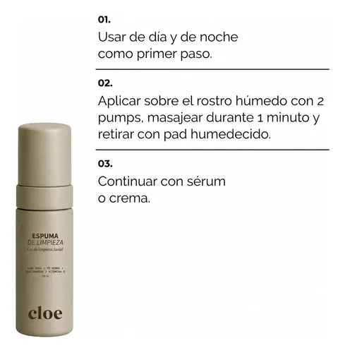 Espuma Limpiadora Facial Cloe Cosmética 120 Ml con Pad de Limpieza · 17565 · foto 01