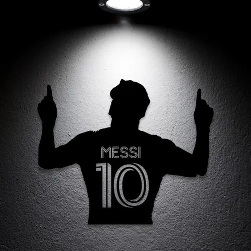 Cuadro Calado Lionel Messi Laser Madera Mdf Futbol