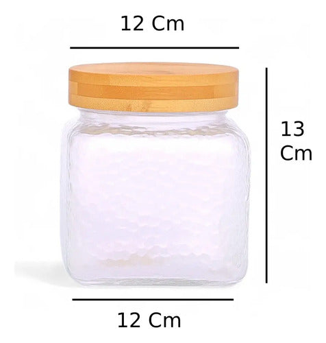 Frasco Vidrio Organizador Cocina Tapa Bambú Hermética 1100ml
