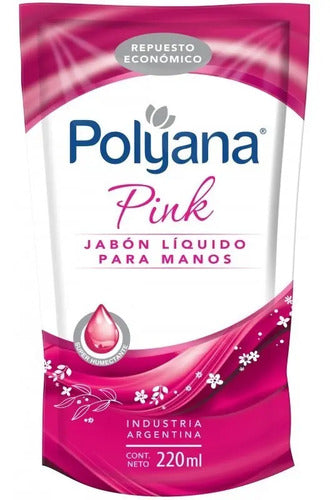 Jabon Liquido Para Manos Polyana Pink Repuesto 220 Ml