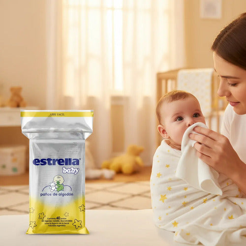 Paños De Algodon Estrella Baby X 40 U