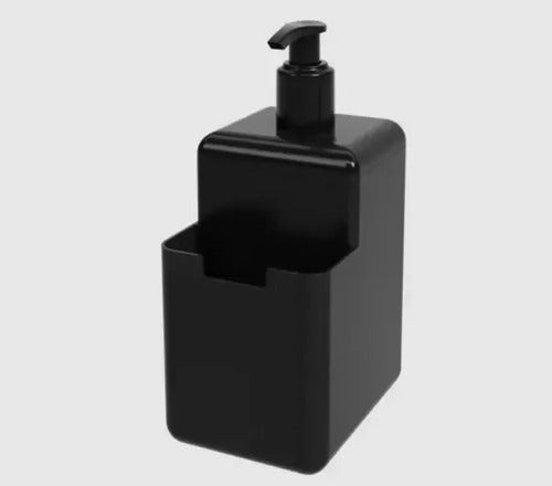 Dispenser Detergente Organizador Porta Esponja Cocina Coza Color Negro