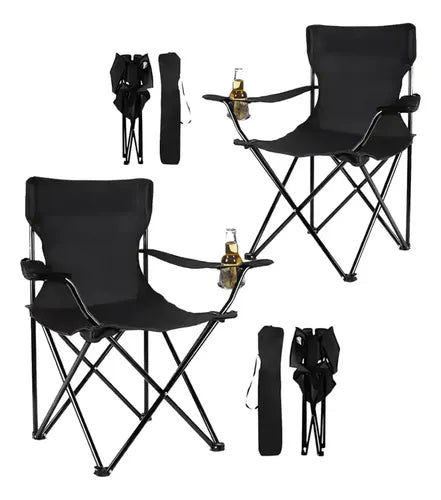 Silla de Director Plegable Reforzada para Camping y Playa Negro · 16987 · foto 01