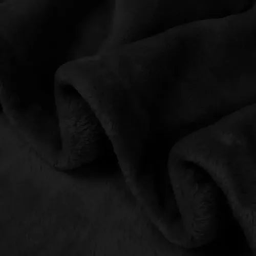 Frazada Flannel 2 Plazas Y Media Extrasuave Gruesa Liso 1.2 Kg Negro