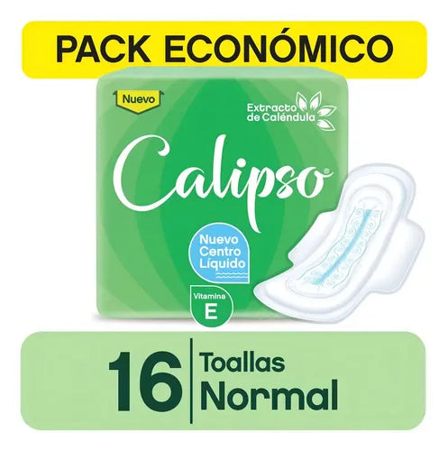 Toalla Calipso C/alas Pocket Verde 16u Pack 6 Unidades