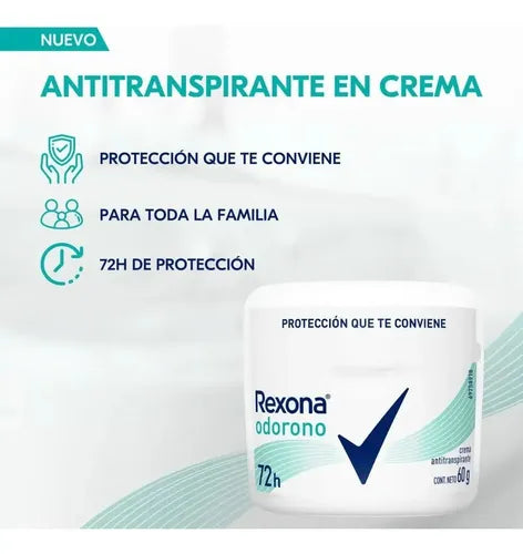 Rexona Antitranspirante En Crema Odorono 72hs Pote X 60g