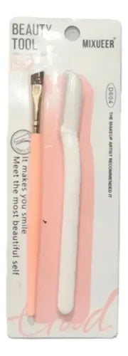 Kit X 2 Perfilador De Cejas Premium + Pincel Rosa Claro Rosa Claro