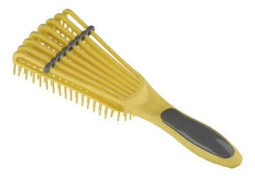 Dompel Cepillo Caracol Rulos Ondas Desenredante Anti Frizz Color Amarillo