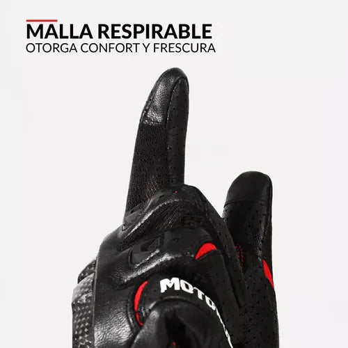 Guantes De Moto Motowolf Mdl0305 Para Montar Con Pantalla Tá Color Negro/rojo Talla L Negro/rojo L
