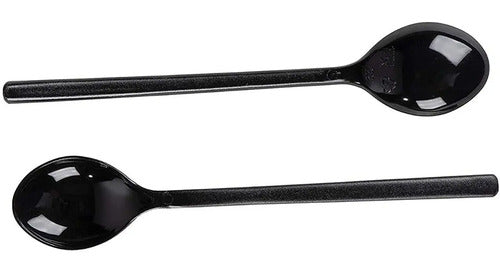 Mini Cuchara Finger Food 10,5 Cm Negro Pack X 50 Unidades
