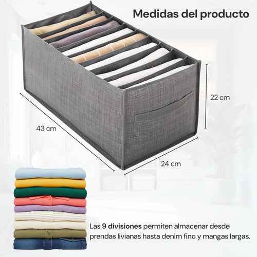 Organizador De Tela Para Ropa 9 Divisiones Armario Plegable