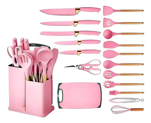 Set Juego De Utensilios Cocina Silicona X19 Piez Mango Mader