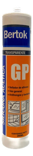 Silicona Acética Transparente Bertok 280 Ml X 24uds