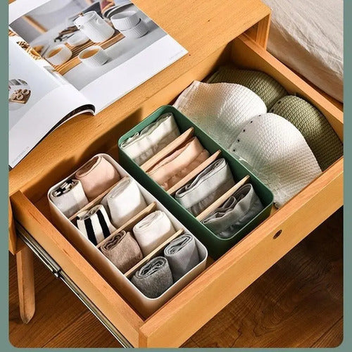Organizador Multiuso Blanco 4 Divisiones Madera Casa Oficina