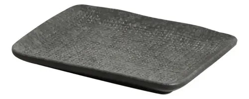 Fuente Rectangular X4 Cerámica Gres Gris Piedra 18cm Gris