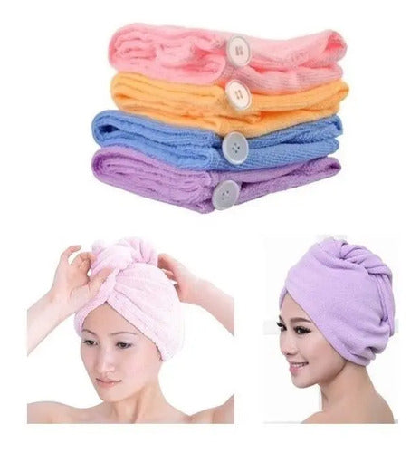 Turbante Toalla Hair Wrap Secado Rápido Microfibra Lila Lisa
