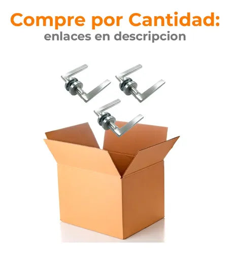 Manija Picaporte Doble Modelo Plano Acero Inox 5 Unidades