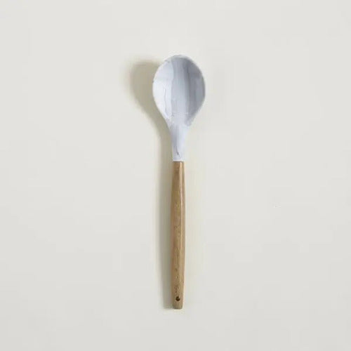 Juego Utensilios Repostería Diseño Mármol Mango Bambú En Tu Casa Cuchara