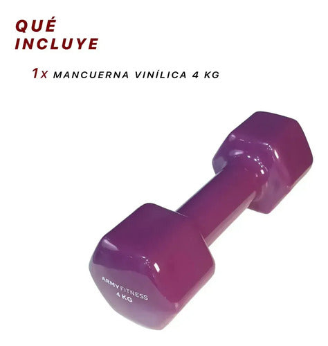 Mancuerna Hexagonal de Vinilo 4kg Army Fitness Violeta · 16734 · foto 04