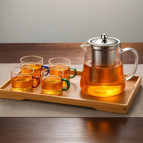 Tetera De Vidrio Borosilicato Con Infuso