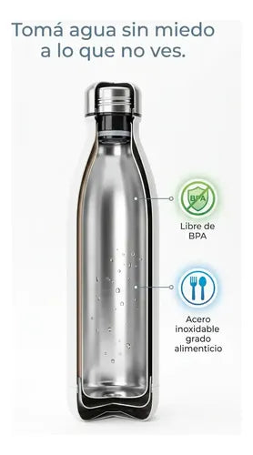 Botella Térmica de Acero Inoxidable 500ml Gris Oscuro · 16813 · foto 02