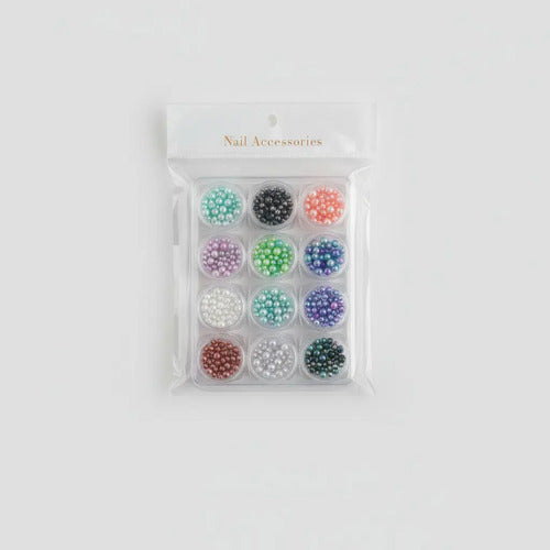 Perlas De Colores Decorativas Para Uñas X 12