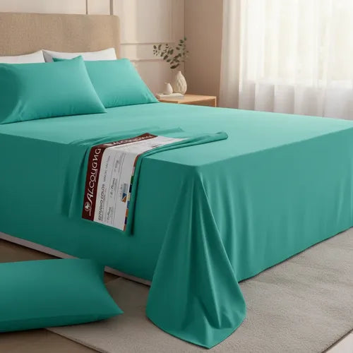 Sábana Ajustable Percal Distrito Blanco Para Cuna Verde Liso