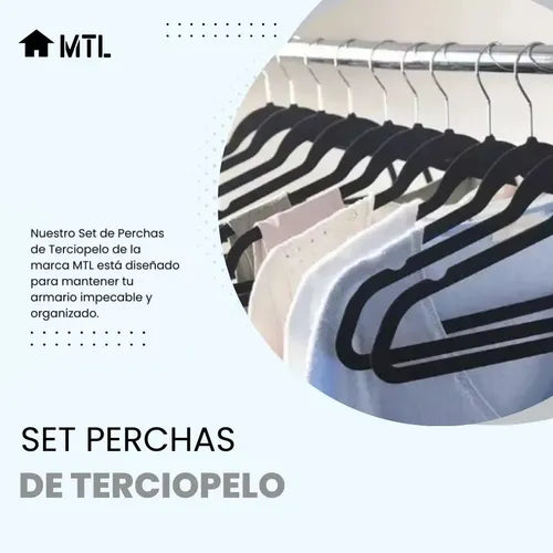 Set de Perchas de Terciopelo MTL X50 Negro · 4790 · foto 07
