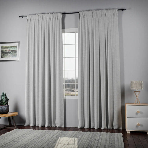 Cortinas Blackout Textil Living 130x210 2 Paños Blanco