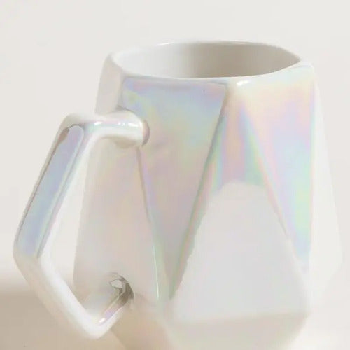 Taza Porcelana Perlada En Tu Casa Diseño Mini Diamante 360ml