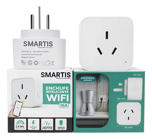 Enchufe Inteligente Smartis Wifi Smart Plug Toma 220v 16a Blanco · 16060 · foto 01