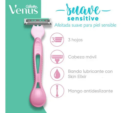 Venus Suave Sensitive Máquinas Afeitar Desechables Skin 4