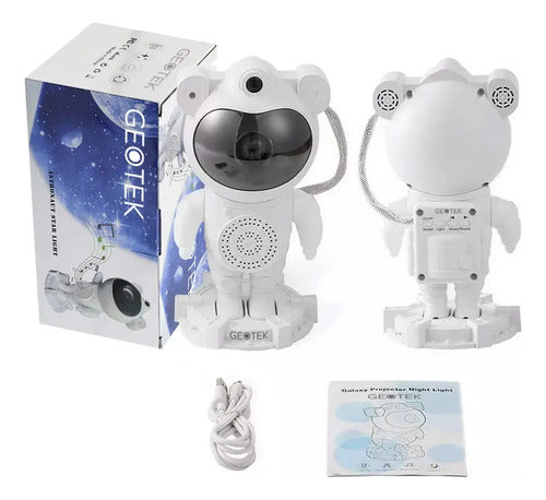 Velador Proyector Astronauta con Parlante Bluetooth Geotek Blanco y Negro · 15942 · foto 08