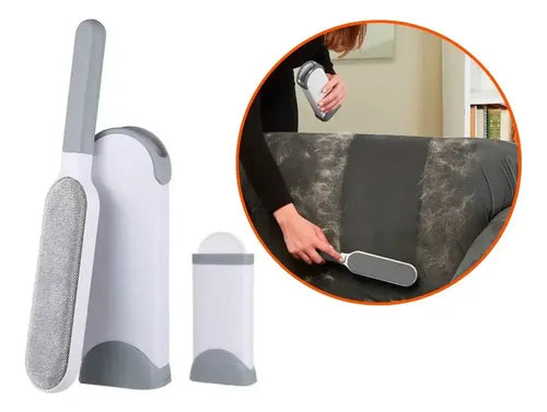 Cepillo Saca Pelusa Quita Pelos Perros Gatos Ropa 2 En 1 Blanco/gris