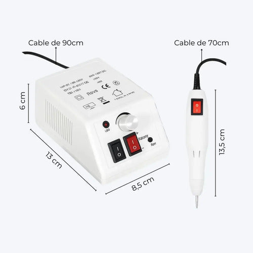 Torno Eléctrico Oryx OM-210 para Manicura y Pedicura Rosa Chicle · 17815 · foto 09