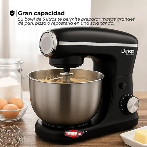 Batidora Planetaria Bowl 5 Litros 8 Velocidades De Pie 1300w Color Negro Frecuencia 50hz-60hz