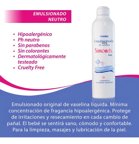 Emulsionado De Vaselina Simond's 650 Ml Hipoalergénico Sin Parabenos · 17530 · foto 04